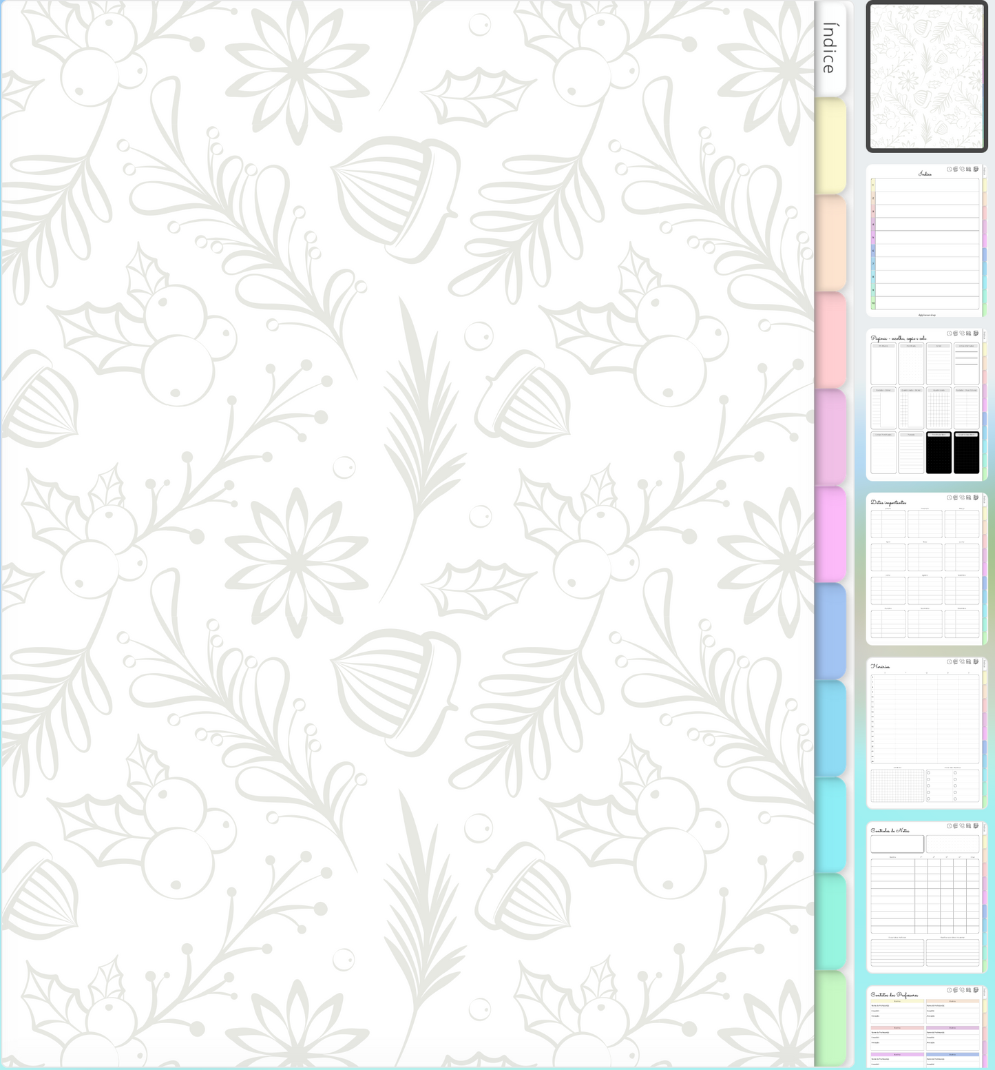 📒 Caderno Digital Escolar com 10 Matérias em português