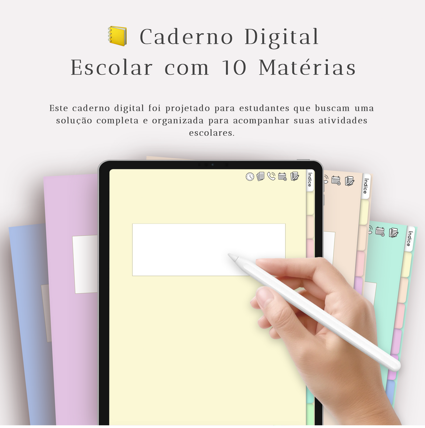📒 Caderno Digital Escolar com 10 Matérias em português
