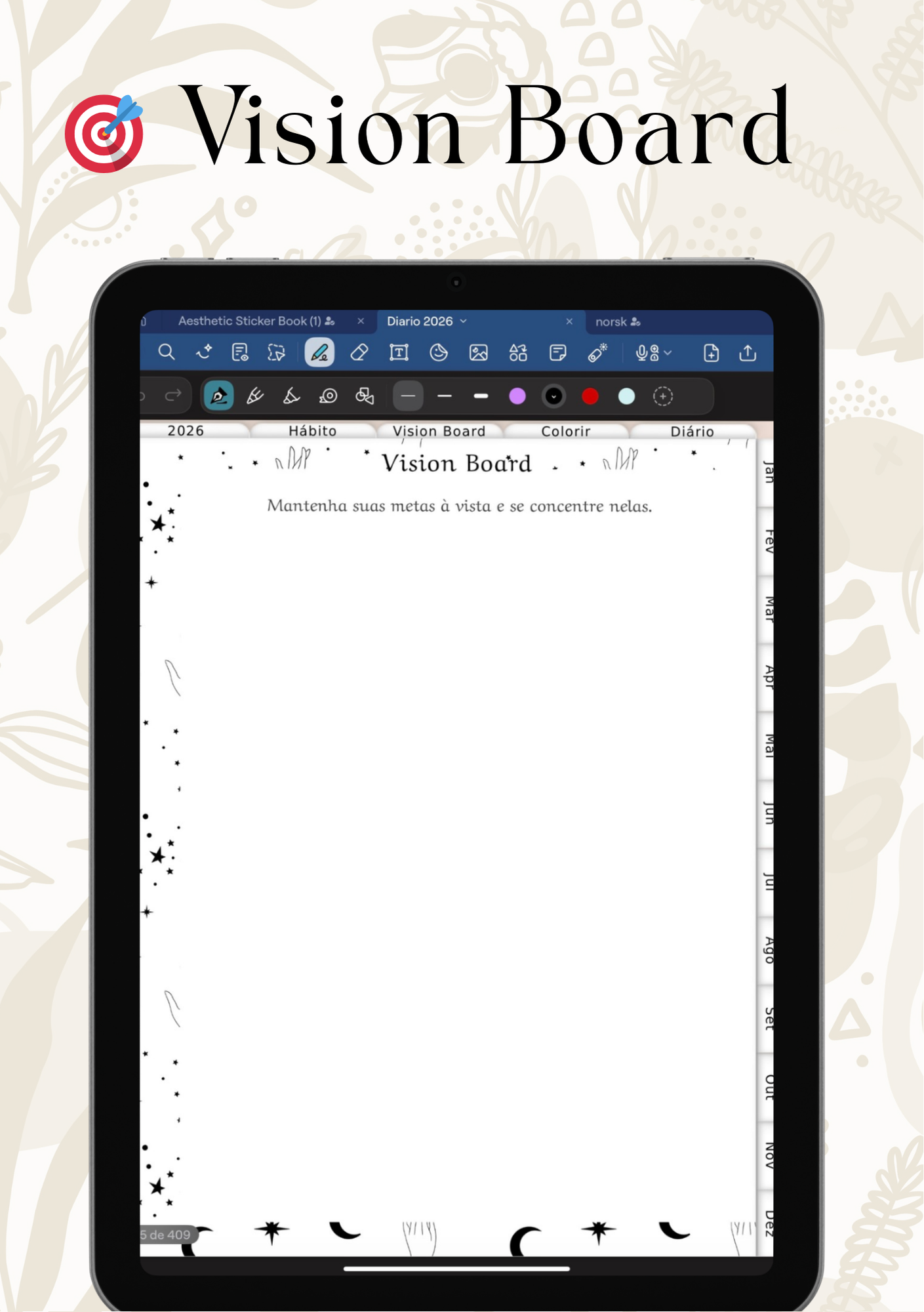 ✨ Diário Digital 2026 – Planeje, Reflita e Relaxe ✨