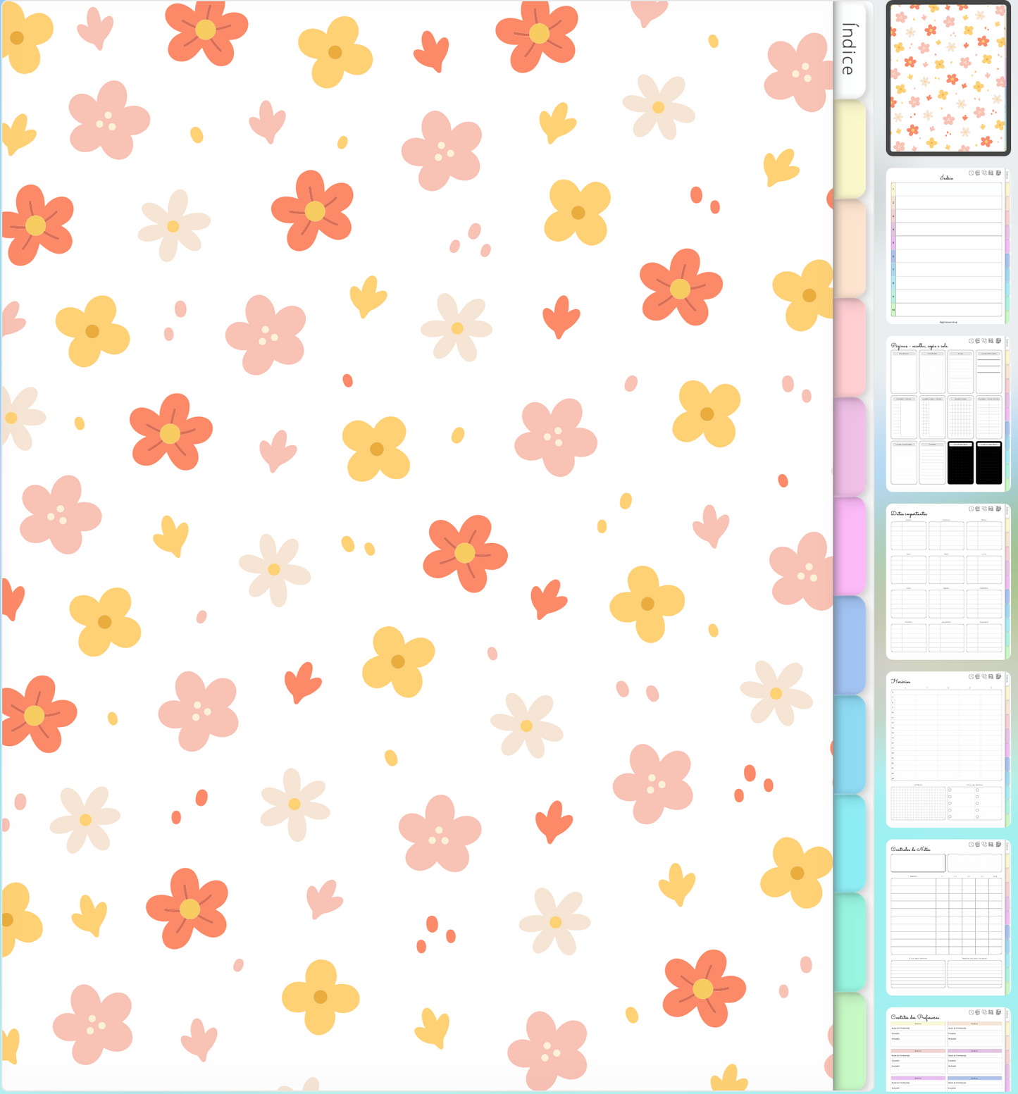 📒 Caderno Digital Escolar com 10 Matérias em português