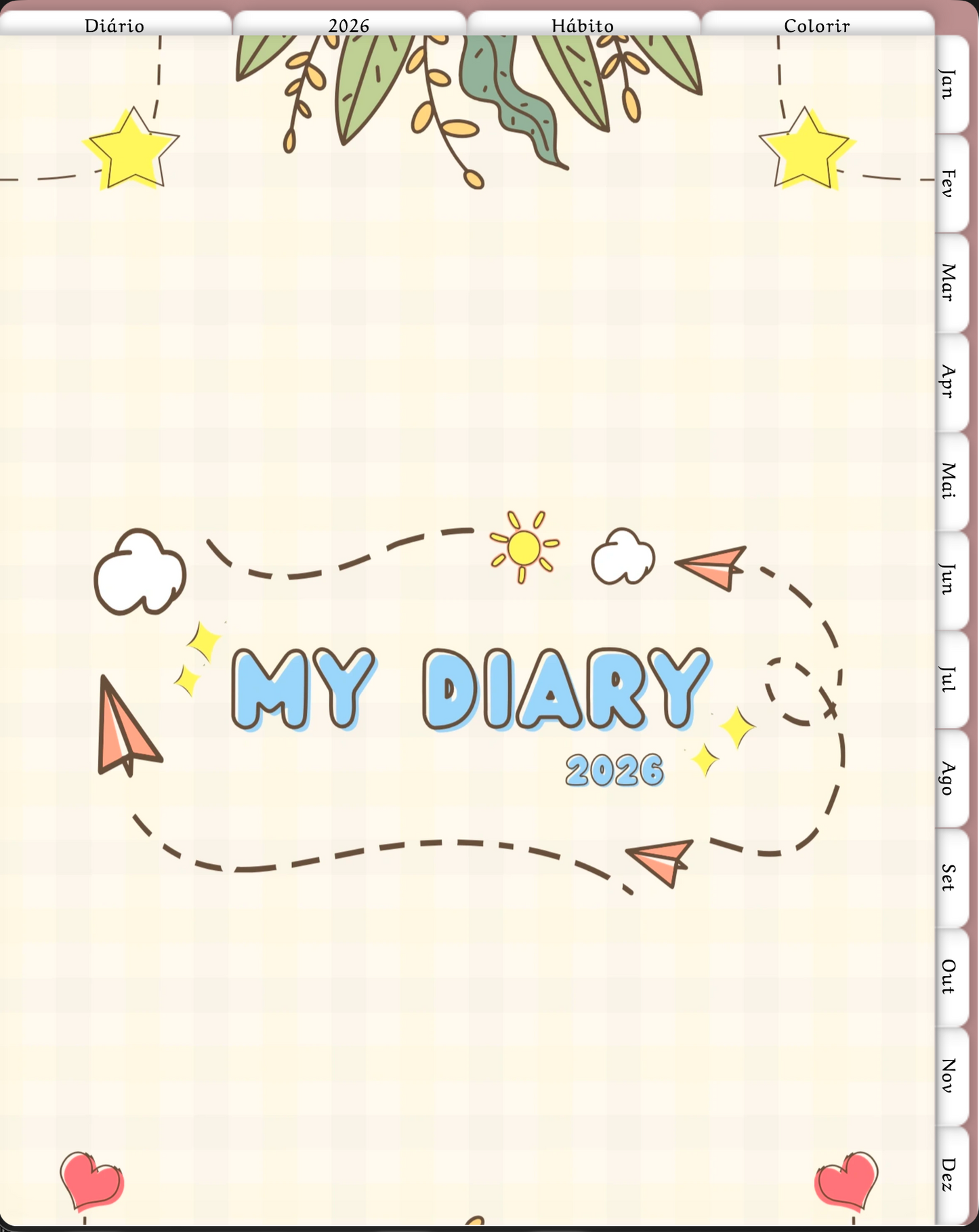 ✨ Diário Digital 2026 – Planeje, Reflita e Relaxe ✨
