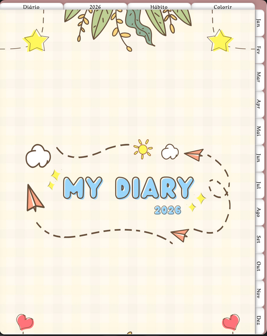 ✨ Diário Digital 2026 – Planeje, Reflita e Relaxe ✨