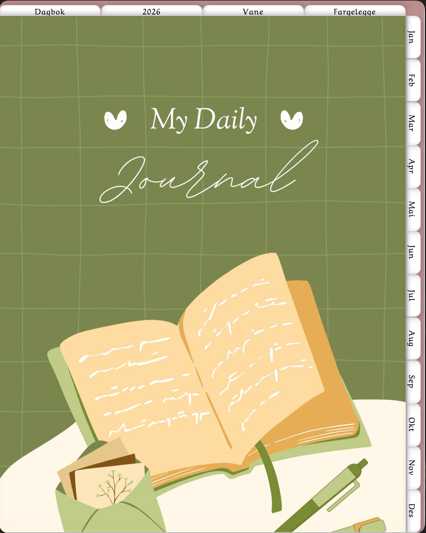🌙 Dagbok 2026 – Din personlige reise gjennom året