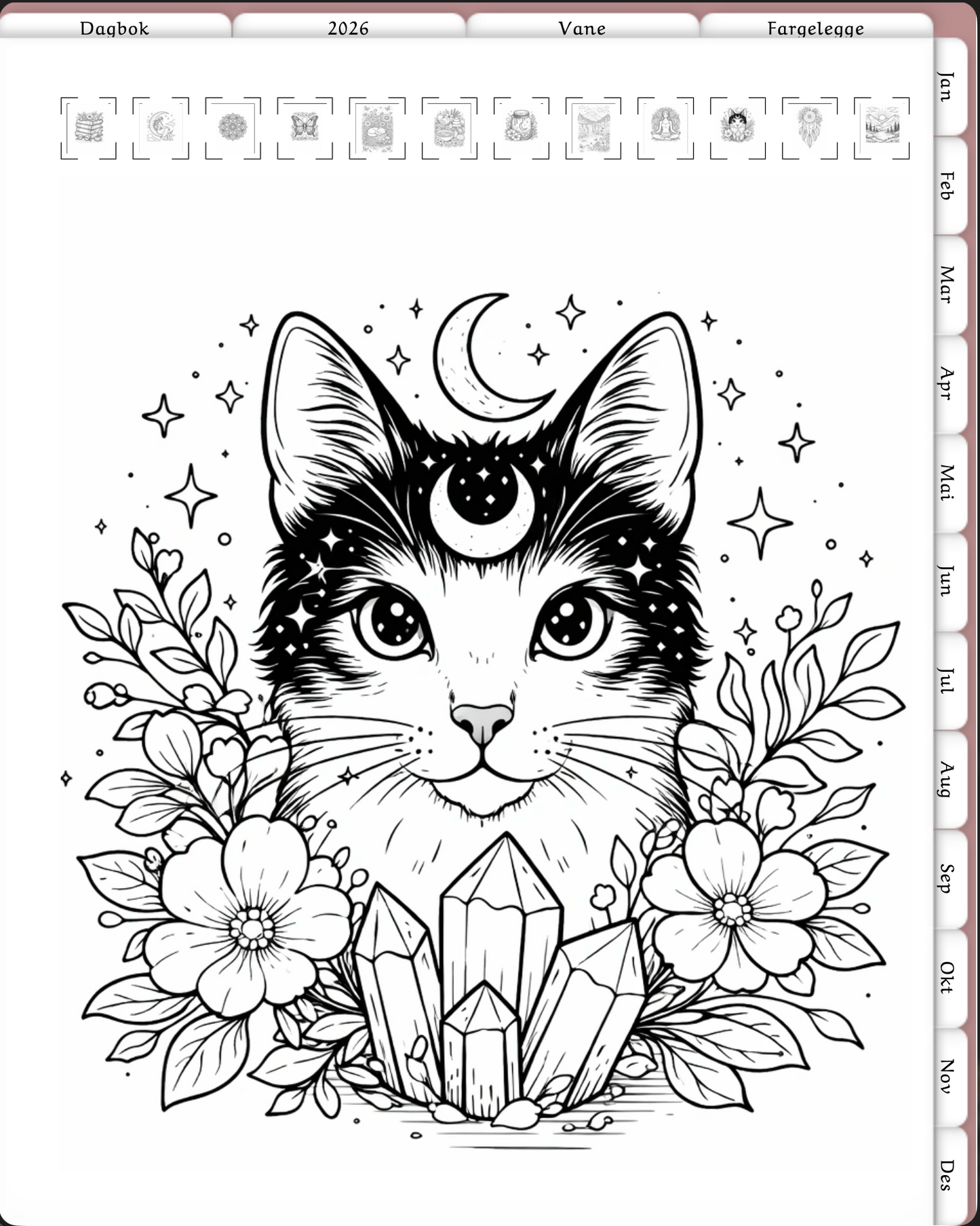 🌙 Dagbok 2026 – Din personlige reise gjennom året