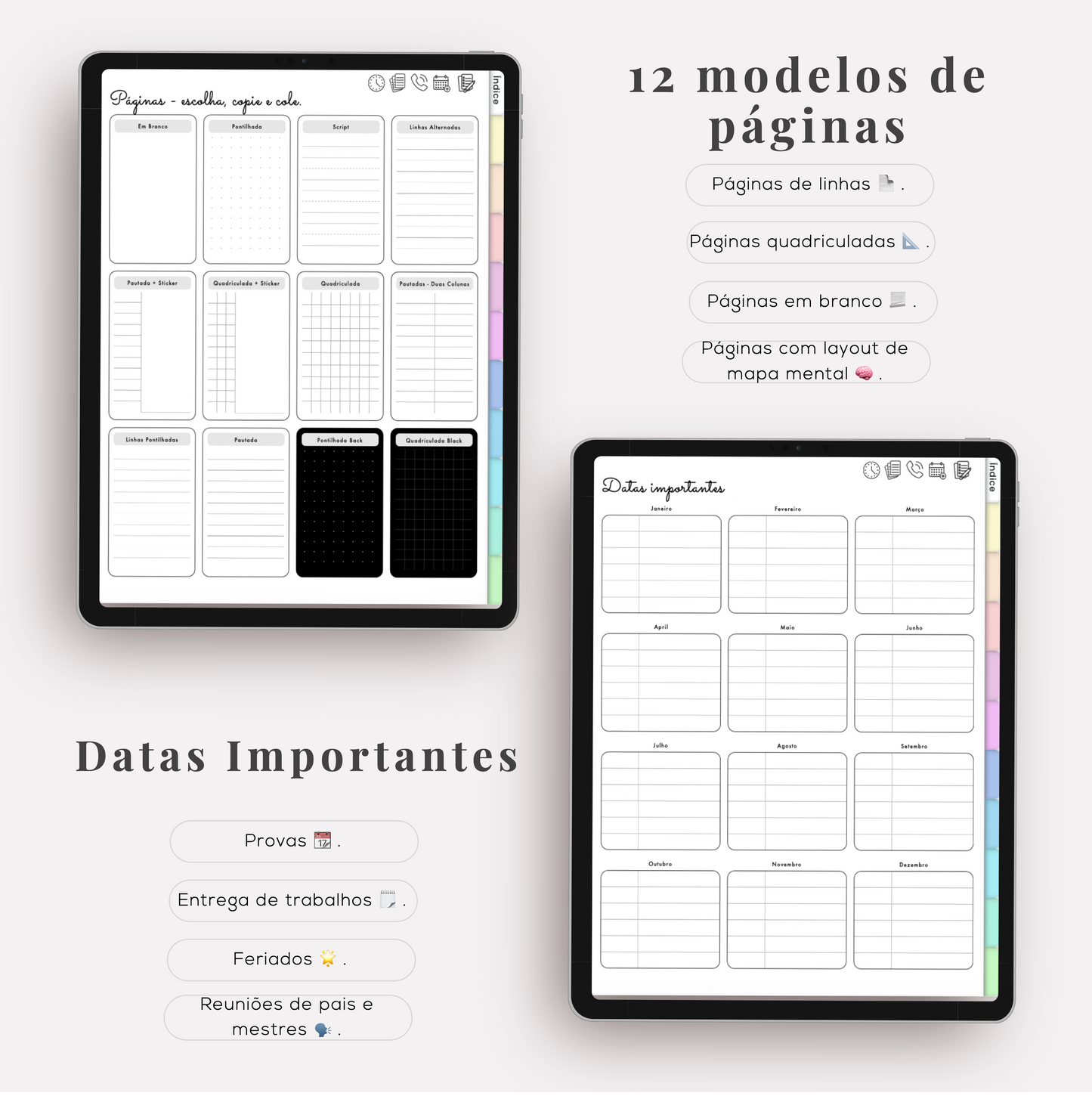 📒 Caderno Digital Escolar com 10 Matérias em português