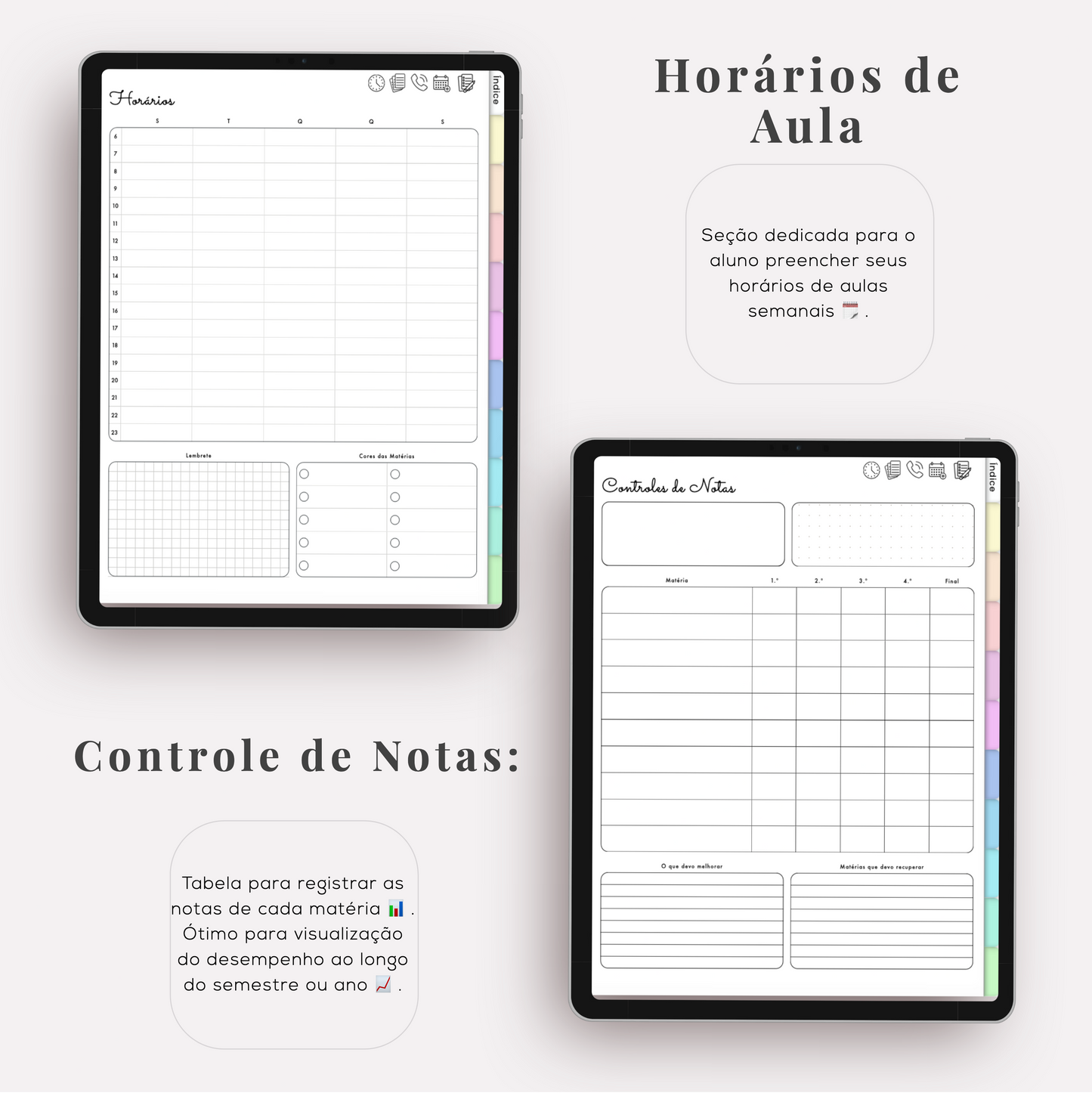 📒 Caderno Digital Escolar com 10 Matérias em português